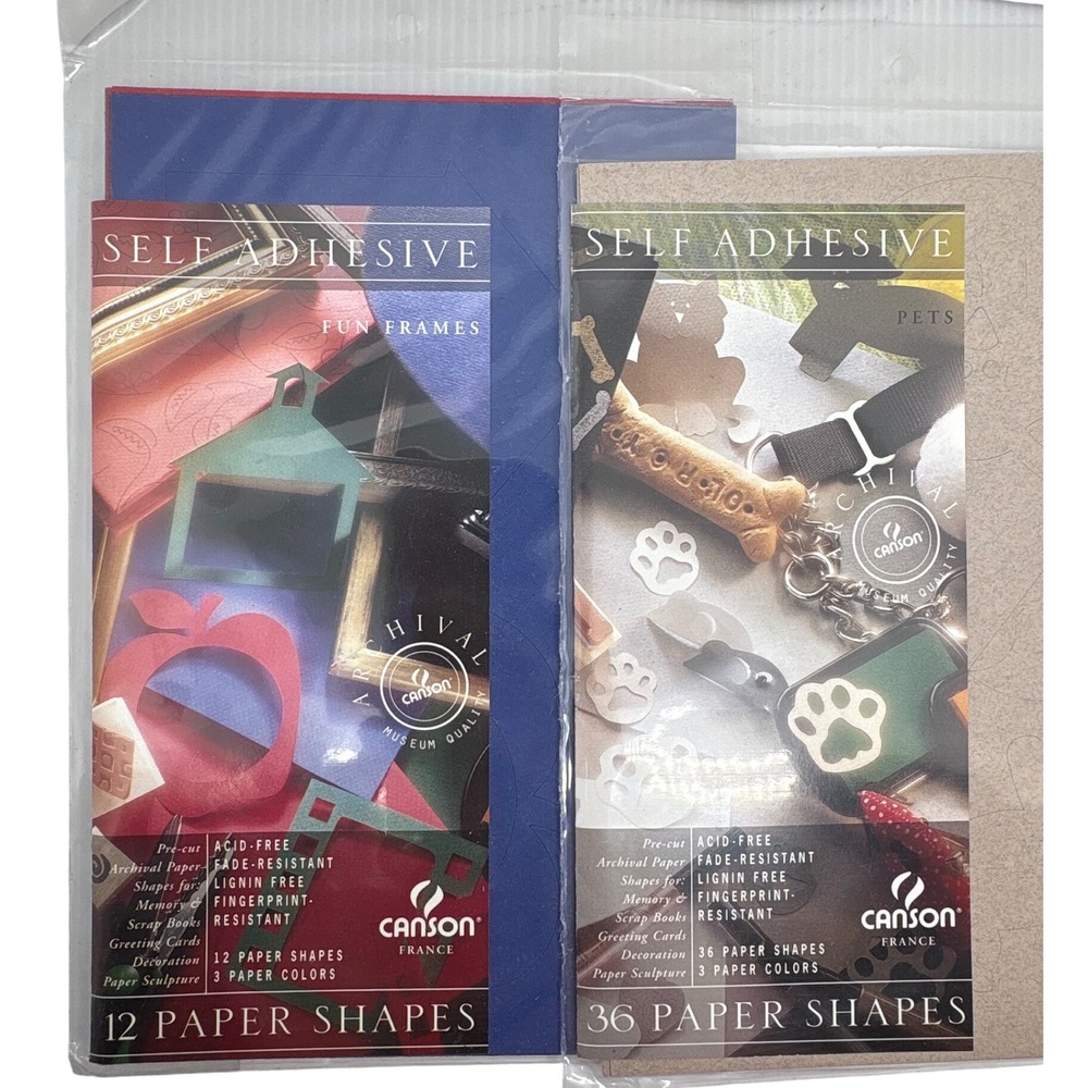 Canson Fun Frames Pets Self Adhesive Paper Shapes Scrapbook Crafts School Camera